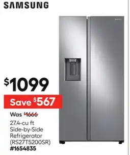 Lowe's 27.4-cu ft Side-by-Side Refrigerator offer