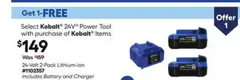 Lowe's 24-Volt 2-Pack Lithium-ion offer