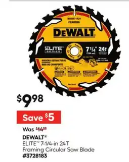 Lowe's ELITE 7-1/4-in 24T Framing Circular Saw Blade offer