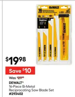 Lowe's DEWALT 16-Piece Bi-Metal Reciprocating Saw Blade Set offer