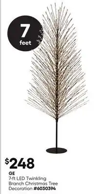 Lowe's GE 7-ft LED Twinkling Branch Christmas Tree Decoration offer