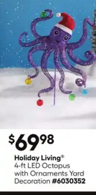 Lowe's 4-ft LED Octopus with Ornaments Yard Decoration offer