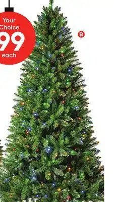 Lowe's 7.5-ft Greensboro Spruce Pre-Lit Artificial Christmas Tree with Color Changing LED Lights offer