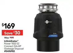 Lowe's Power 15SS EZ Connect 3/4-HP Garbage Disposal offer