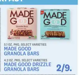 Kings Food Markets MADE GOOD GRANOLA BARS, MADE GOOD DRIZZLE GRANOLA BARS offer