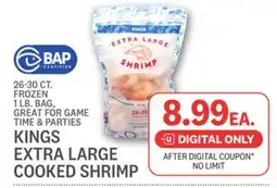 Kings Food Markets KINGS EXTRA LARGE COOKED SHRIMP offer