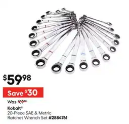 Lowe's 20-Piece SAE & Metric Ratchet Wrench Set offer