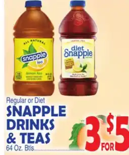 Bravo Supermarkets SNAPPLE DRINKS & TEAS offer