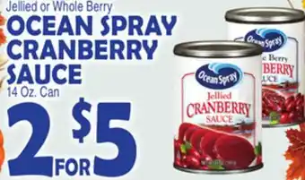 Bravo Supermarkets OCEAN SPRAY CRANBERRY SAUCE offer