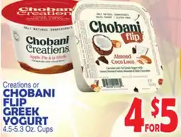 Bravo Supermarkets CHOBANI FLIP GREEK YOGURT offer
