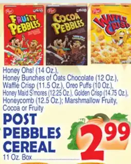 Bravo Supermarkets POST PEBBLES CEREAL offer