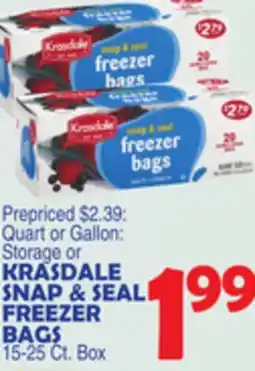 Bravo Supermarkets KRASDALE SNAP & SEAL FREEZER BAGS offer