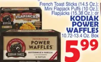 Bravo Supermarkets KODIAK POWER WAFFLES 10.72-13.4 Oz. Box offer