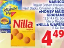 Bravo Supermarkets HONEY MAID GRAHAMS 12.2-14.4 Oz. Box Mini or Regular NILLA WAFERS 11 Oz. Box offer