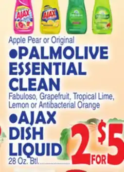 Bravo Supermarkets PALMOLIVE ESSENTIAL CLEAN, AJAX DISH LIQUID offer