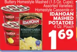 Bravo Supermarkets IDAHOAN MASHED POTATOES 4 Oz. Pouch offer