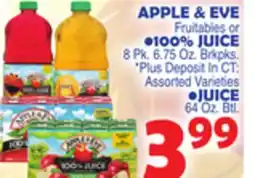 Bravo Supermarkets APPLE & EVE, 100% JUICE, JUICE offer
