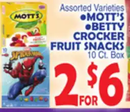 Bravo Supermarkets MOTT'S, BETTY CROCKER FRUIT SNACKS offer