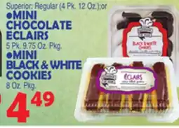 Bravo Supermarkets MINI CHOCOLATE ECLAIRS 6Pk, 8.75 Oz, Pkg MINI BLACK & WHITE COOKIES offer