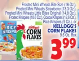 Bravo Supermarkets KELLOGG'S CORN FLAKES 9.6 Oz. Box offer