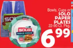 Bravo Supermarkets SOLO PAPER PLATES offer