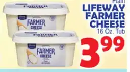 Bravo Supermarkets Plain LIFEWAY FARMER CHEESE offer