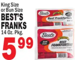 Bravo Supermarkets BEST'S FRANKS offer