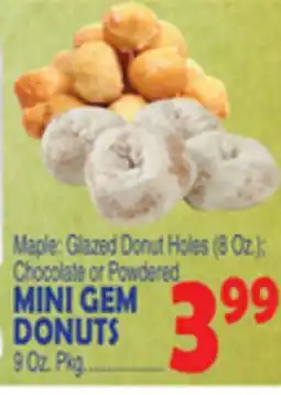 Bravo Supermarkets MINI GEM DONUTS 9 Oz. Pkg offer