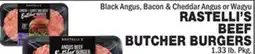 Bravo Supermarkets RASTELLI'S BEEF BUTCHER BURGERS offer
