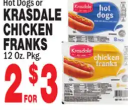 Bravo Supermarkets KRASDALE CHICKEN FRANKS offer