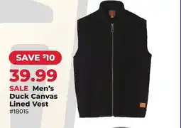 Runnings Men's Duck Canvas Lined Vest offer