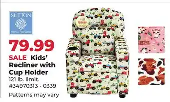 Runnings Kids' Recliner with Cup Holder offer
