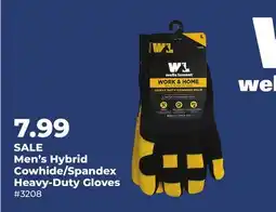 Runnings Men's Hybrid Cowhide/Spandex Heavy-Duty Gloves offer