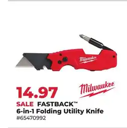 Runnings Milwaukee FASTBACK 6-in-1 Folding Utility Knife offer