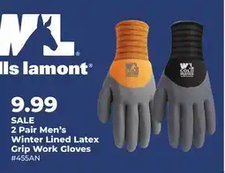 Runnings Men's Winter Lined Latex Grip Work Gloves offer