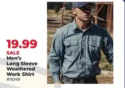 Runnings Men's Long Sleeve Weathered Work Shirt offer