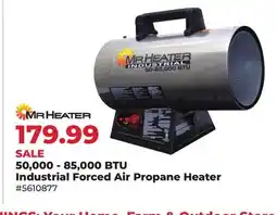Runnings 50, 000-85, 000 BTU Industrial Forced Air Propane Heater offer