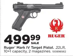 Fleet Farm Ruger Mark IV Target Pistol offer