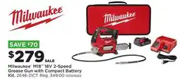 Fleet Farm Milwaukee M18 18V 2-Speed Grease Gun with Compact Battery Kit offer