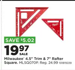 Fleet Farm Milwaukee 4.5 Trim & 7 Rafter Square offer
