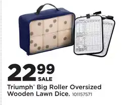 Fleet Farm Triumph Big Roller Oversized Wooden Lawn Dice offer