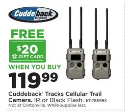 Fleet Farm Cuddeback Tracks Cellular Trail Camera offer