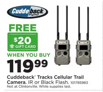 Fleet Farm Cuddeback Tracks Cellular Trail Camera offer