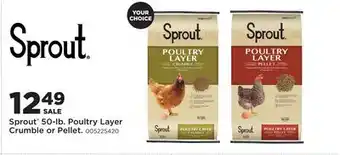 Fleet Farm Sprout 50-lb. Poultry Layer Crumble or Pellet offer