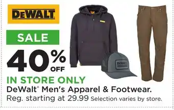 Fleet Farm DeWalt Men's Apparel & Footwear offer