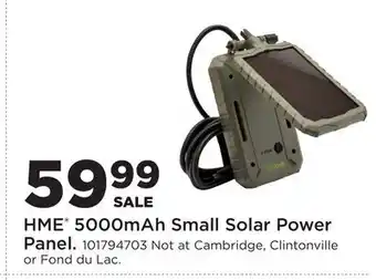 Fleet Farm HME 5000mAh Small Solar Power Panel offer