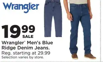 Fleet Farm Wrangler Men's Blue Ridge Denim Jeans offer