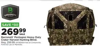 Fleet Farm Barronett Pentagon Heavy Duty Crater Harvest Hunting Blind offer