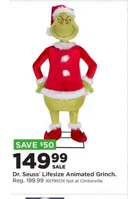 Fleet Farm Dr. Seuss Lifesize Animated Grinch offer