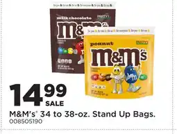 Fleet Farm M&M's 34 to 38-oz. Stand Up Bags offer
